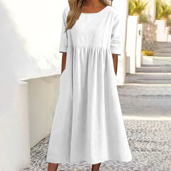 Eliana | Airy Cotton Dress with Pocket