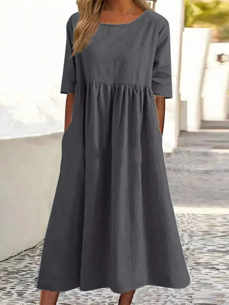 Eliana | Airy Cotton Dress with Pocket
