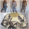 Teres | Round-Neck Dress with Botanical Print