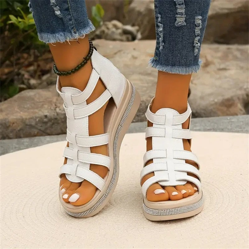 Heather | Rhinestone Chic Wedge Sandals