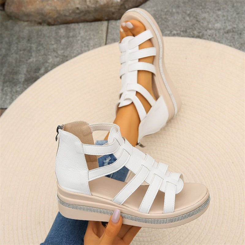 Heather | Rhinestone Chic Wedge Sandals