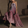 Glenda | Ombre Strapless Pleated Dress