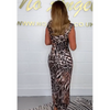 Kari | Leopard dress with deep V-neckline