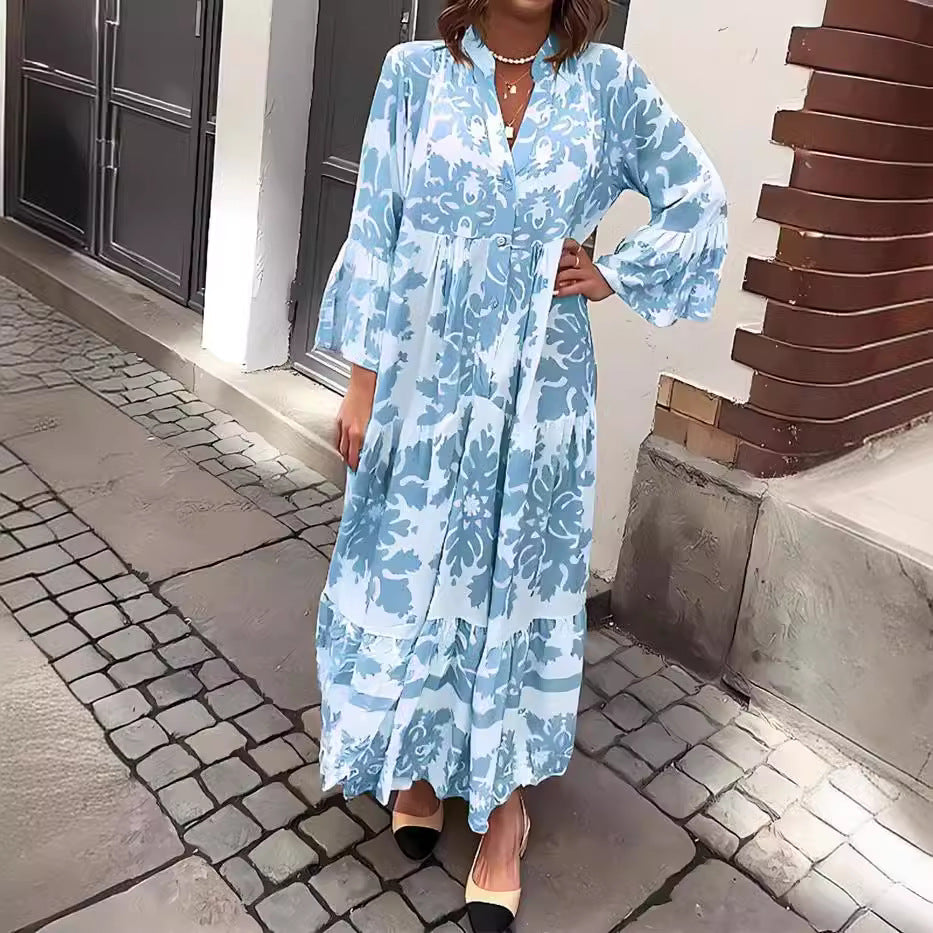 Trina | Casual Maxi Dress with Boho Print and Flowing Cut