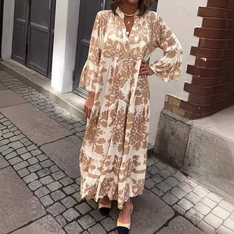 Trina | Casual Maxi Dress with Boho Print and Flowing Cut
