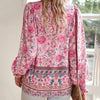 Betha | Printed Long Sleeve Shirt with V-Neck