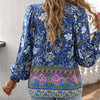 Betha | Printed Long Sleeve Shirt with V-Neck