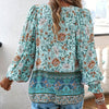 Betha | Printed Long Sleeve Shirt with V-Neck