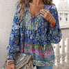 Betha | Printed Long Sleeve Shirt with V-Neck