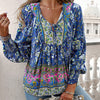 Betha | Printed Long Sleeve Shirt with V-Neck