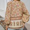 Betha | Printed Long Sleeve Shirt with V-Neck