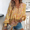 Betha | Printed Long Sleeve Shirt with V-Neck