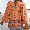 Betha | Printed Long Sleeve Shirt with V-Neck