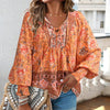 Betha | Printed Long Sleeve Shirt with V-Neck