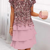Mitsy | Colorful Sequin Dress with Leopard Print