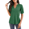 Rachel | Fashionable Women's V-Neck Top with Puff Pattern