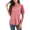 Rachel | Fashionable Women's V-Neck Top with Puff Pattern