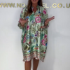 Debie | Comfortable Floral Dress with V-Neck and Button Placket