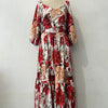 Alexia | Casual Pleated Dress with V-Neck and Floral Accents