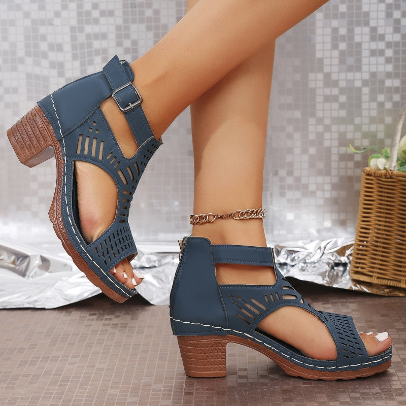 Arkianna | Elegant Sandals with Mid-Height Heel and Open-Toe Design