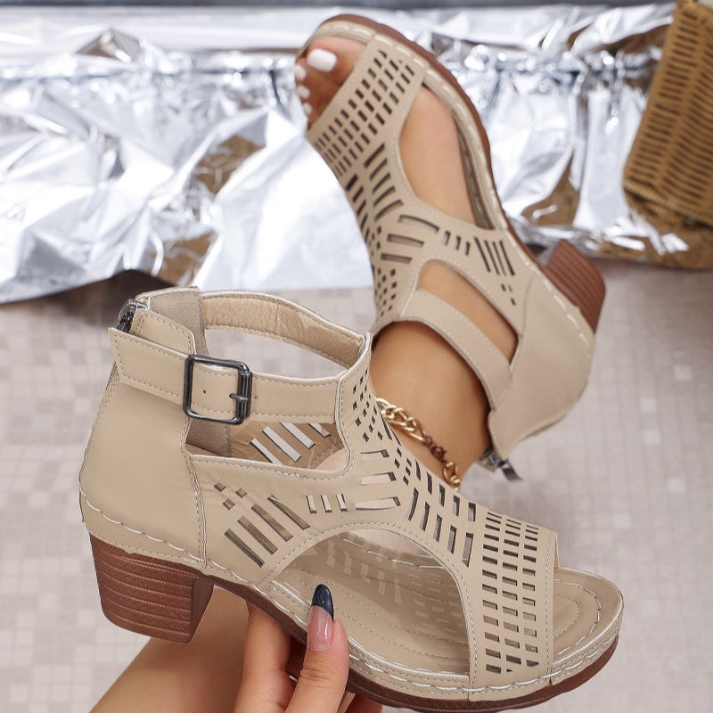 Arkianna | Elegant Sandals with Mid-Height Heel and Open-Toe Design