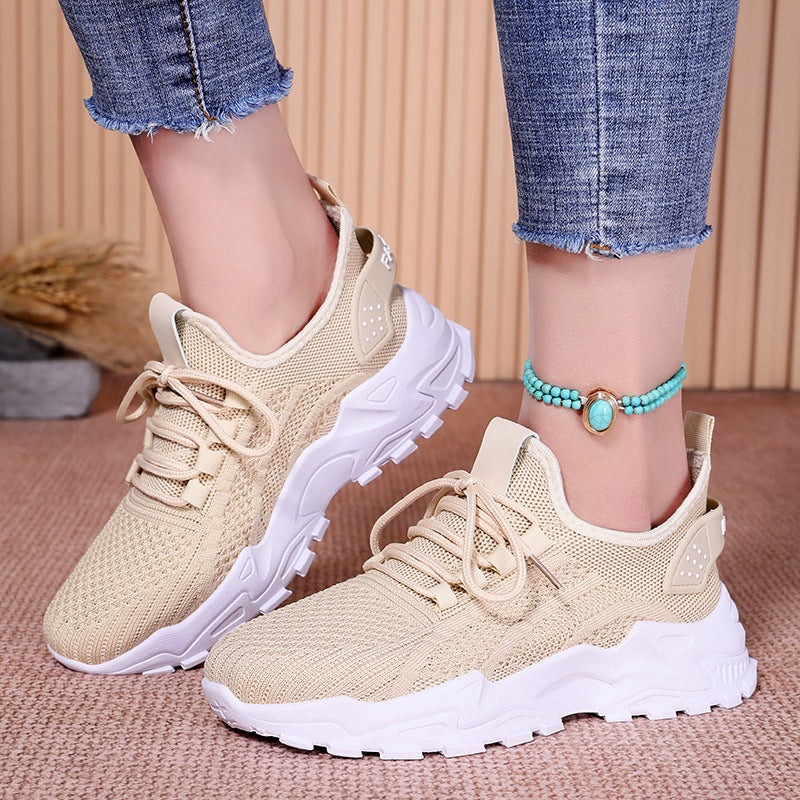 Xarien | Mesh Sneakers with Moulded White Soles