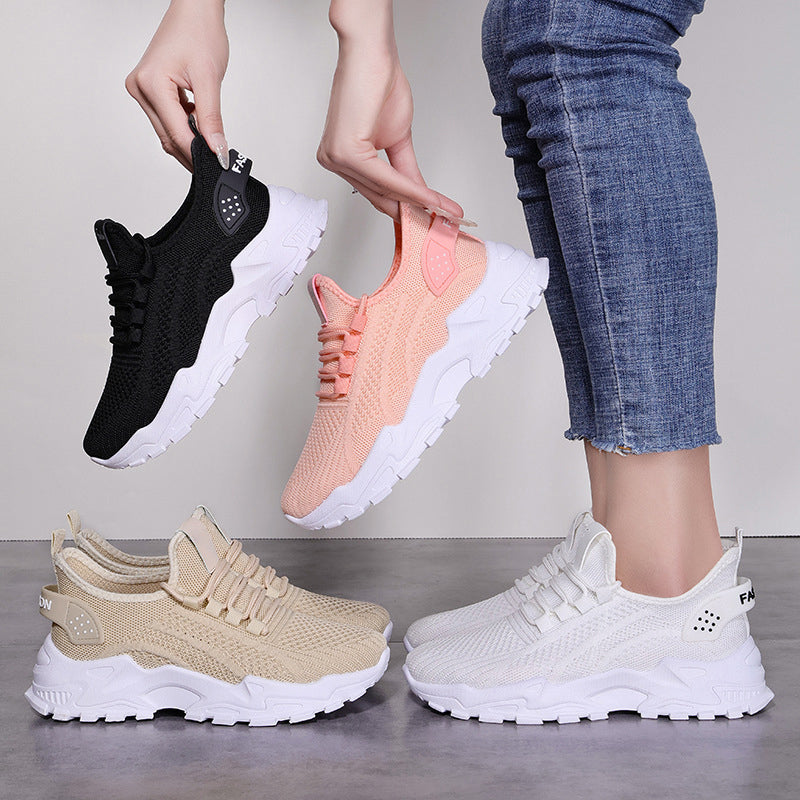 Xarien | Mesh Sneakers with Moulded White Soles