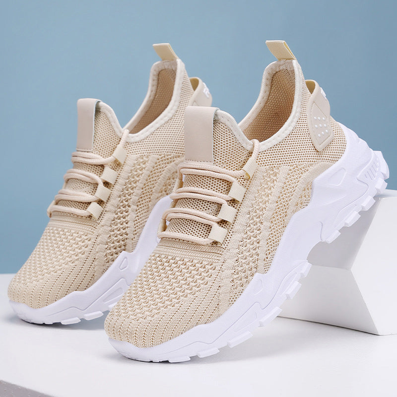 Xarien | Mesh Sneakers with Moulded White Soles