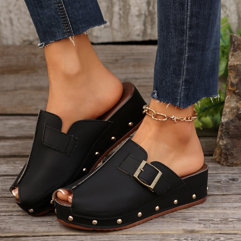 Gertrud | Casual Peep-Toe Platform Sandals for Women