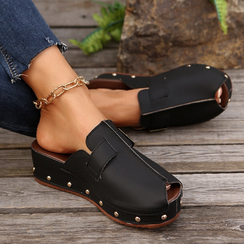 Gertrud | Casual Peep-Toe Platform Sandals for Women