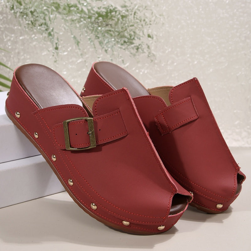 Gertrud | Casual Peep-Toe Platform Sandals for Women