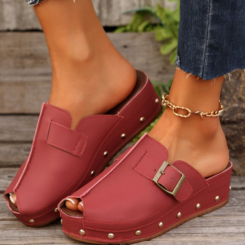 Gertrud | Casual Peep-Toe Platform Sandals for Women