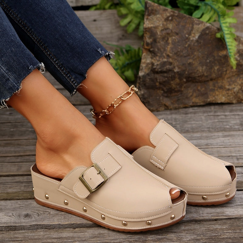 Gertrud | Casual Peep-Toe Platform Sandals for Women