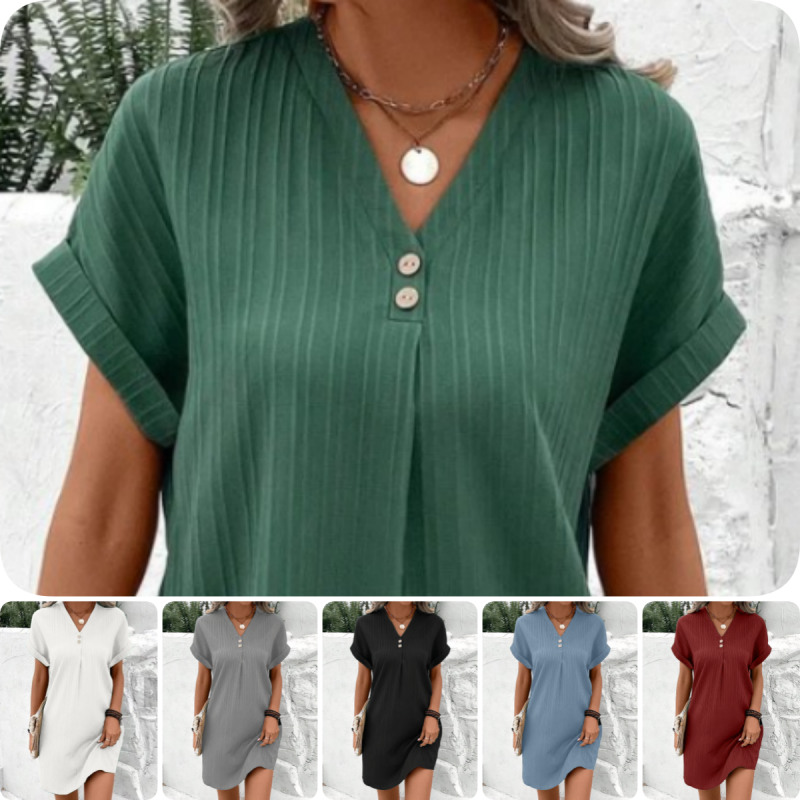Gracelyn | Monochrome Dress with V-Neck