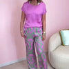 Zahra™ | Two-Piece Set with Top and Printed Wide-Leg Trousers