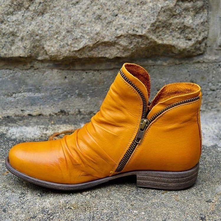 Tamina™ | Stylish leather boots - 2075-D - Yellow / 35